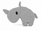 Preview: Amigurumi Rhino grau