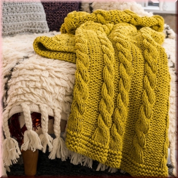 Preview: Strickanleitung Decke Zopfmuster