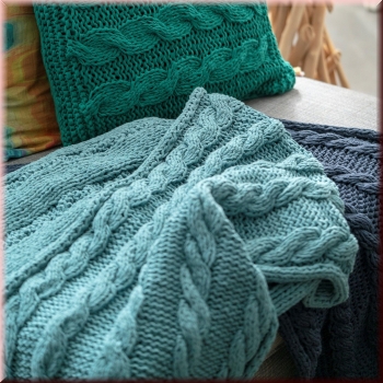 Preview: Strickanleitung Decke Zopfmuster