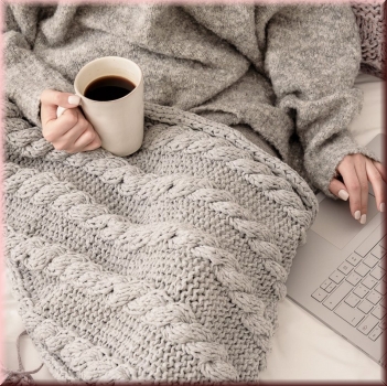 Preview: Strickanleitung Decke Zopfmuster