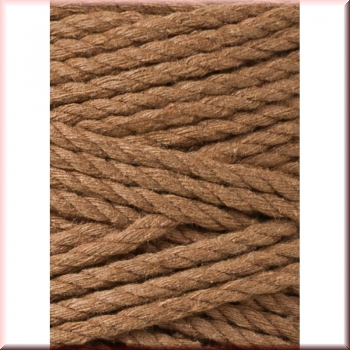 Preview: Bobbiny Macramegarn Durchmesser 3 mm 100 Meter 3fach gedreht Caramel