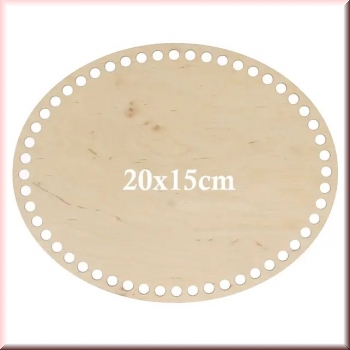 Korbboden aus Holz  Oval 20 x 15 cm