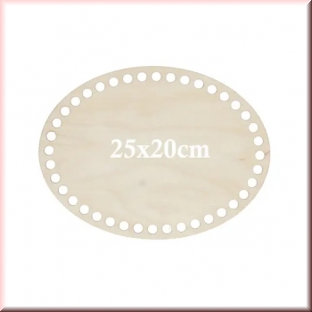 Korbboden aus Holz  Oval 25x20 cm