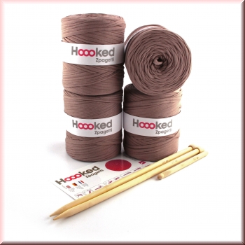 Hoooked DIY Häkel- und Strickset Pouf Faded Mauve