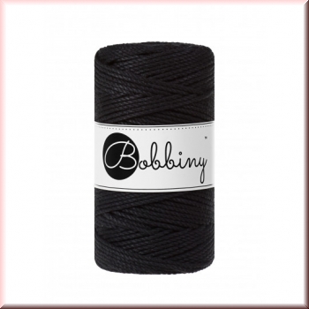 Bobbiny Macramegarn Durchmesser 3 mm 100 Meter 3fach gedreht Schwarz