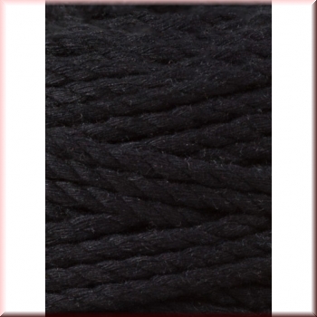 Preview: Bobbiny Macramegarn Durchmesser 5 mm 100 Meter 3 fach gedreht Schwarz