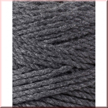 Preview: Bobbiny Macramegarn Durchmesser 3 mm 100 Meter 3fach gedreht Charcoal