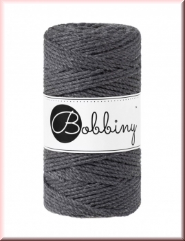 Bobbiny Macramegarn Durchmesser 3 mm 100 Meter 3fach gedreht Charcoal