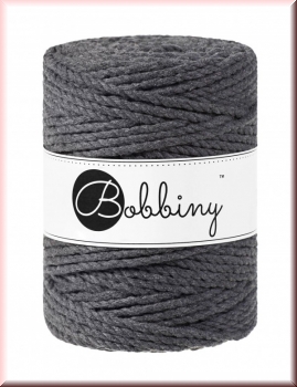 Bobbiny Macramegarn Durchmesser 5 mm 100 Meter 3 fach gedreht Charcoal