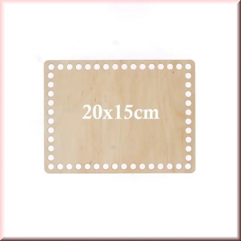 Korbboden aus Holz 20 x 15 cm