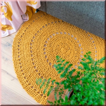 Preview: DIY Häkelset Runder Teppich Volterra Harvest Ocre