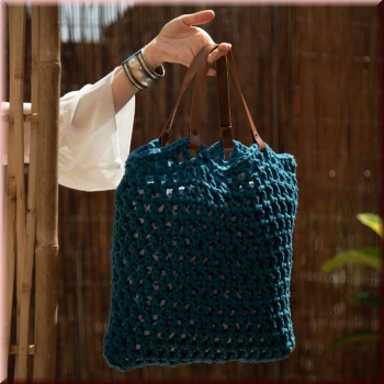 Hoooked DIY Häkelset Tasche Tiago Petrol