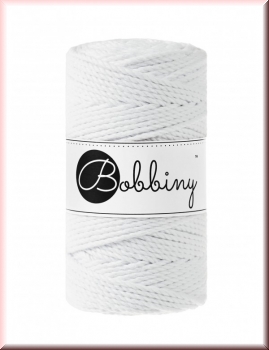 Bobbiny Macramegarn Durchmesser 3 mm 100 Meter 3fach gedreht Weiss