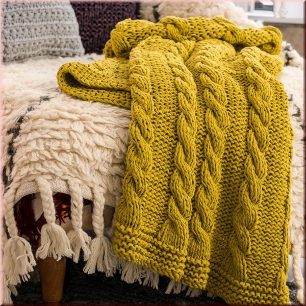 Strickanleitung Decke Zopfmuster