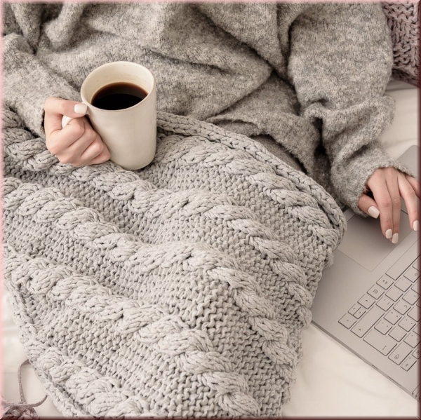Strickanleitung Decke Zopfmuster