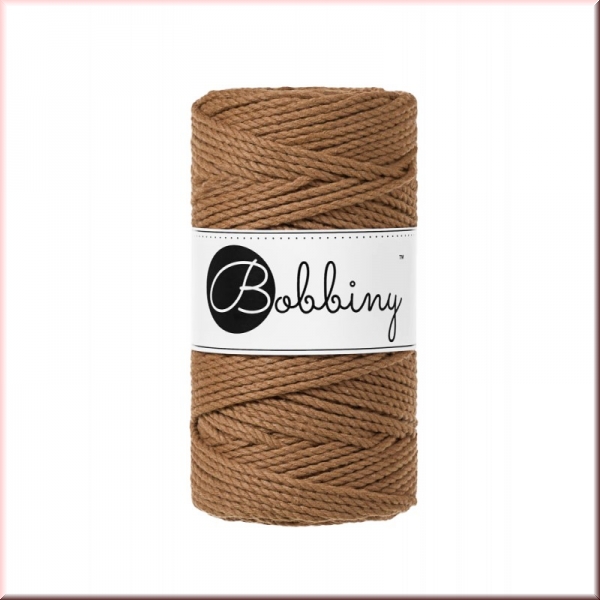 Bobbiny Macramegarn Durchmesser 3 mm 100 Meter 3fach gedreht Caramel
