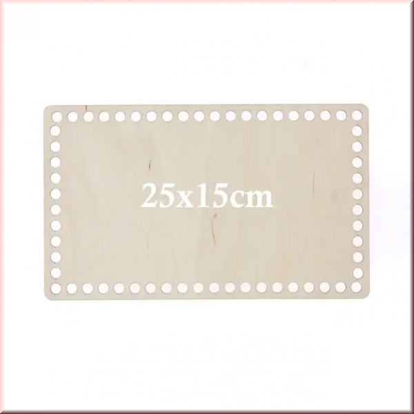 Korbboden aus Holz 25 x 15 cm