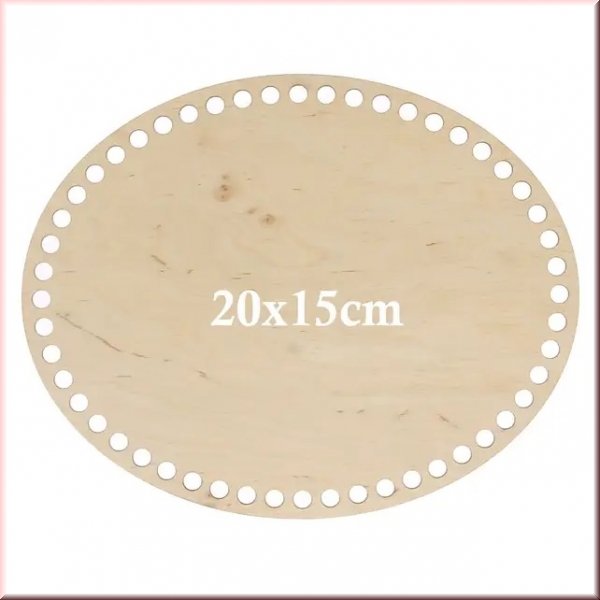 Korbboden aus Holz  Oval 20 x 15 cm