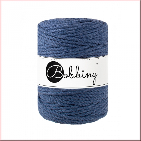 Bobbiny Macramegarn Durchmesser 5 mm 100 Meter 3 fach gedreht Jeans