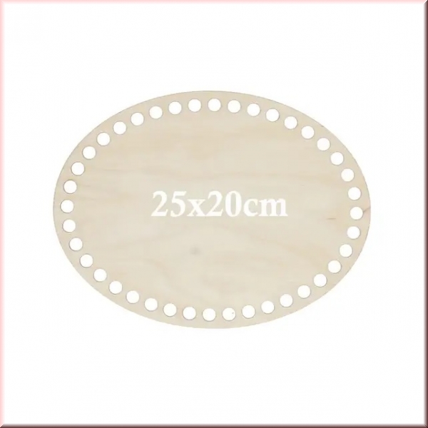 Korbboden aus Holz  Oval 25x20 cm