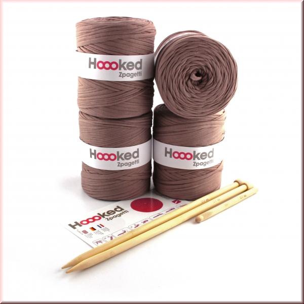 Hoooked DIY Häkel- und Strickset Pouf Faded Mauve