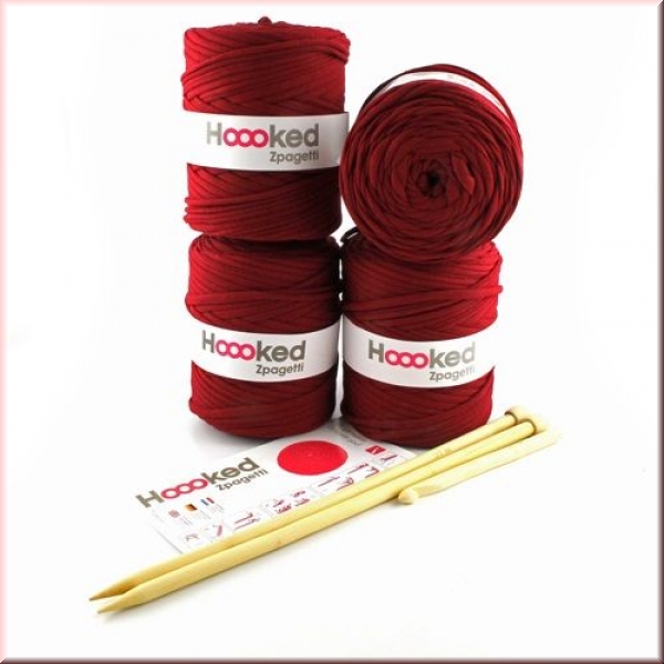 Hoooked DIY Häkel- und Strickset Pouf Marsala