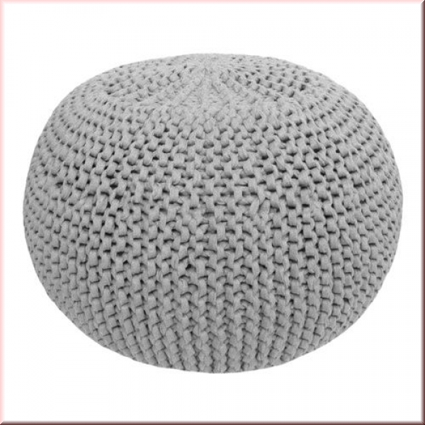 Hoooked DIY Häkel- und Strickset Pouf Sporty Grey