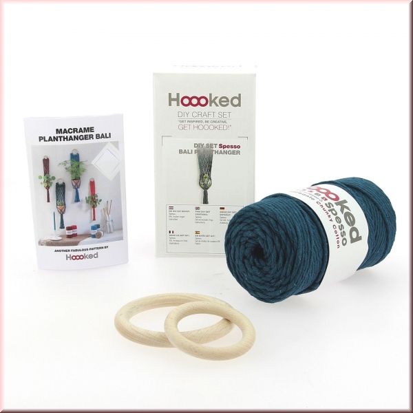 Hoooked DIY Set Blumenampel Bali Petrol