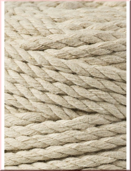 Bobbiny Macramegarn Durchmesser 5 mm 100 Meter 3 fach gedreht Beige