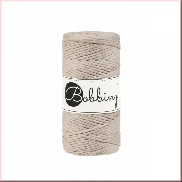 Bobbiny Macramegarn Durchmesser 3 mm 100 Meter Beige
