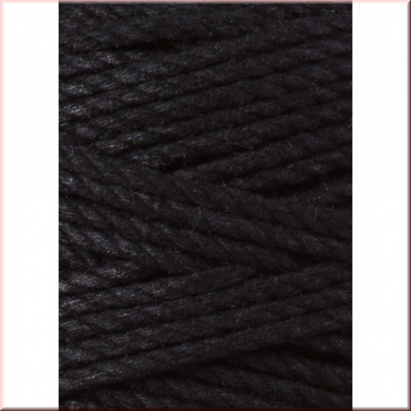 Bobbiny Macramegarn Durchmesser 3 mm 100 Meter 3fach gedreht Schwarz