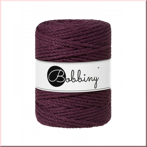 Bobbiny Macramegarn Durchmesser 5 mm 100 Meter 3 fach gedreht Blackberry