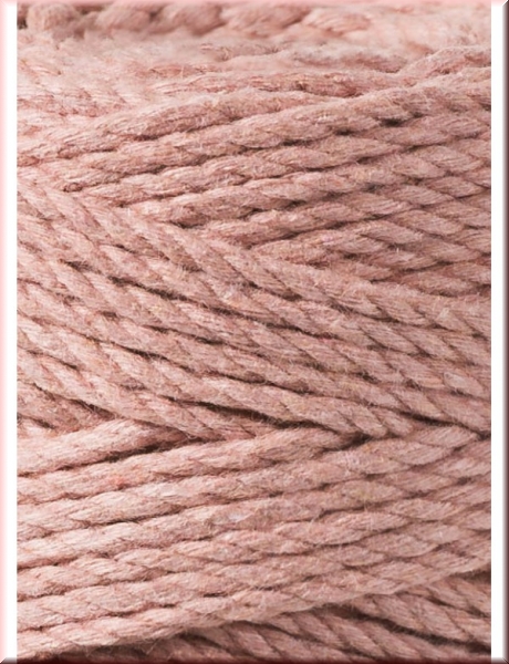 Bobbiny Macramegarn Durchmesser 3 mm 100 Meter 3fach gedreht Blush
