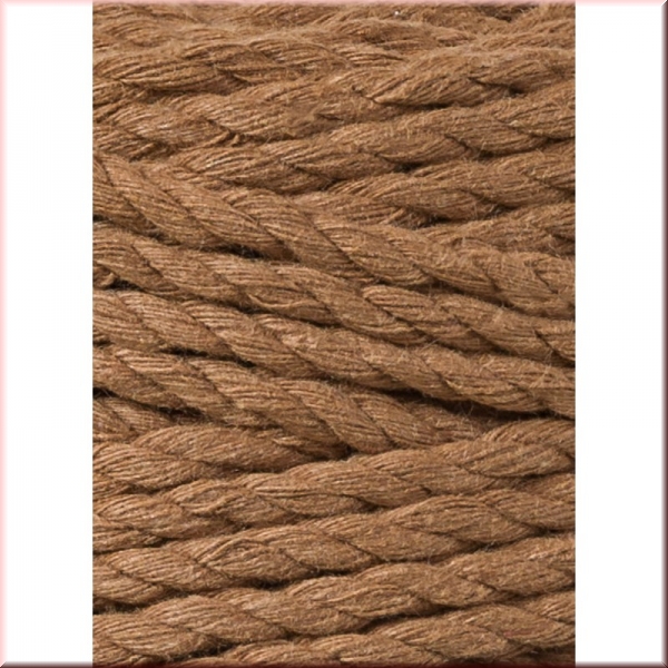 Bobbiny Macramegarn Durchmesser 5 mm 100 Meter 3 fach gedreht Caramel