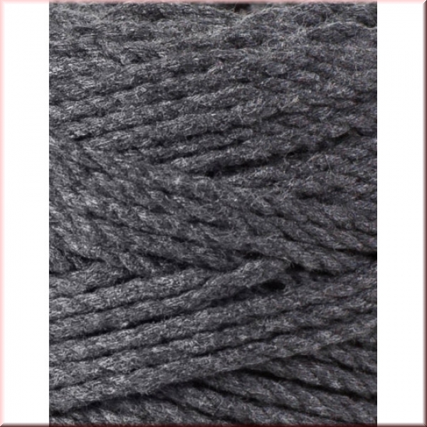 Bobbiny Macramegarn Durchmesser 3 mm 100 Meter 3fach gedreht Charcoal