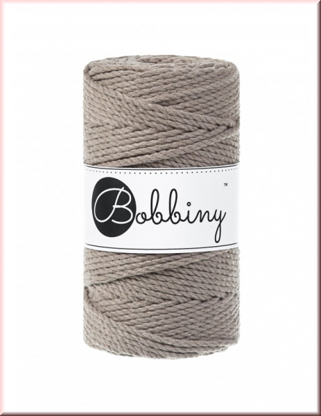 Bobbiny Macramegarn Durchmesser 3 mm 100 Meter 3fach gedreht Coffee
