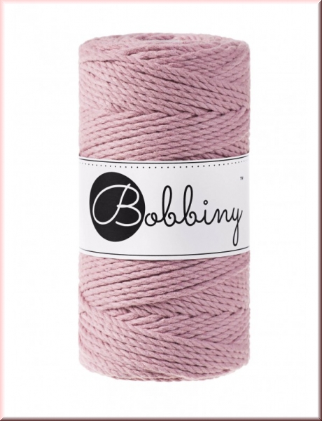 Bobbiny Macramegarn Durchmesser 3 mm 100 Meter 3fach gedreht Dusty Pink