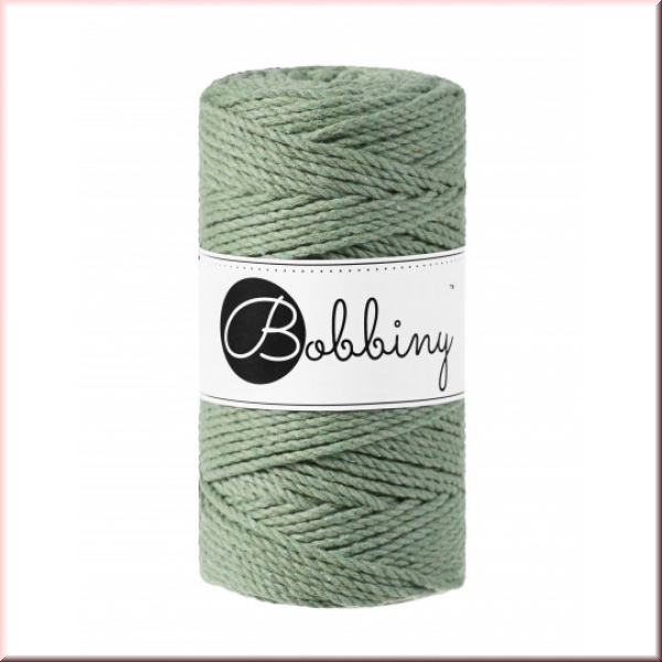 Bobbiny Macramegarn Durchmesser 3 mm 100 Meter 3fach gedreht Eucalyptus