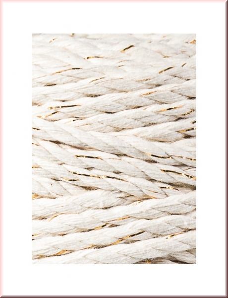 Bobbiny Macramegarn Durchmesser 5 mm 100 Meter 3 fach gedreht Golden Natural