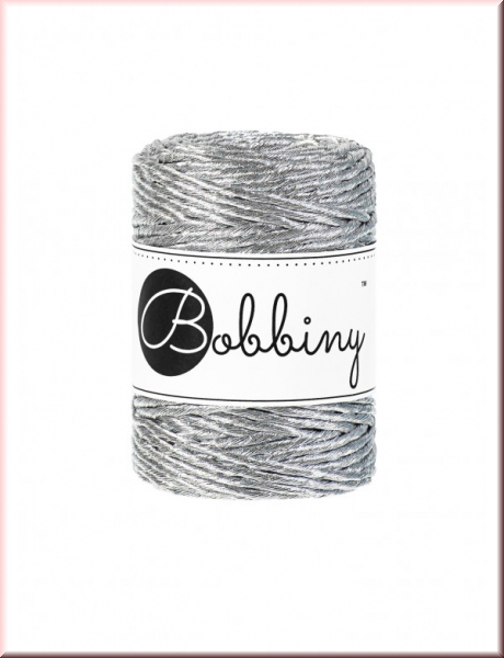 Bobbiny Macramegarn Durchmesser 3 mm 50 Meter Metallic Silver