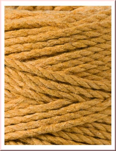 Bobbiny Macramegarn Durchmesser 3 mm 100 Meter 3fach gedreht Mustard