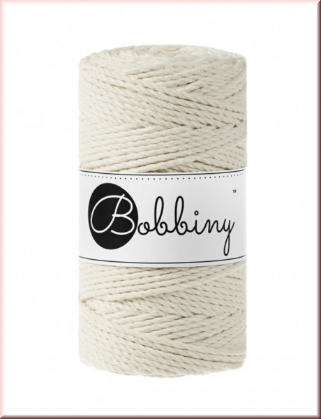 Bobbiny Macramegarn Durchmesser 3 mm 100 Meter 3fach gedreht Natural