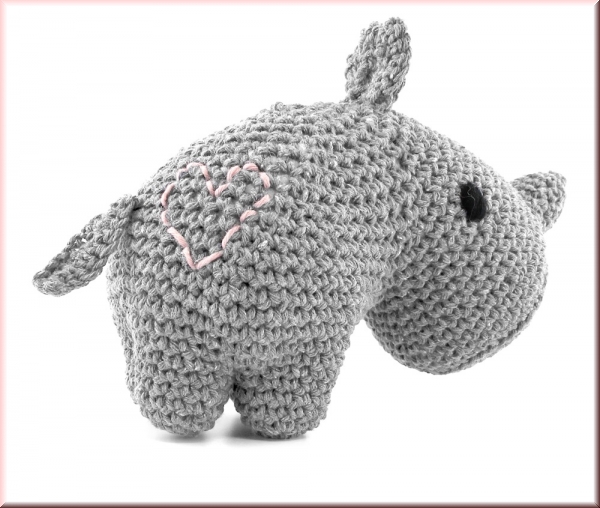 Amigurumi Rhino grau