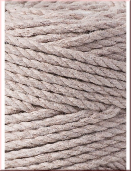 Bobbiny Macramegarn Durchmesser 3 mm 100 Meter 3fach gedreht Pearl