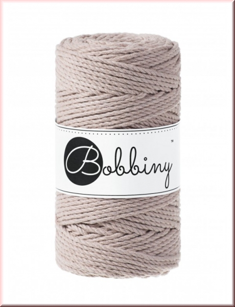 Bobbiny Macramegarn Durchmesser 3 mm 100 Meter 3fach gedreht Pearl