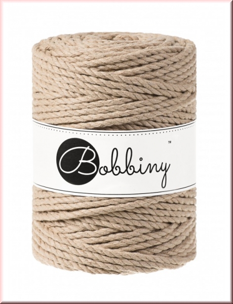 Bobbiny Macramegarn Durchmesser 5 mm 100 Meter 3 fach gedreht Sand