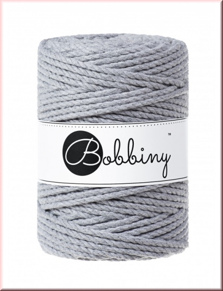 Bobbiny Macramegarn Durchmesser 5 mm 100 Meter 3 fach gedreht Silver