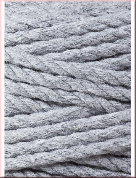 Bobbiny Macramegarn Durchmesser 5 mm 100 Meter 3 fach gedreht Silver