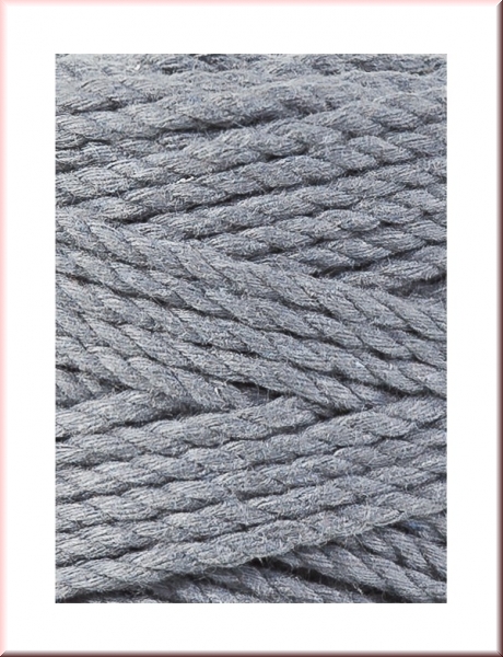 Bobbiny Macramegarn Durchmesser 3 mm 100 Meter 3fach gedreht Steel