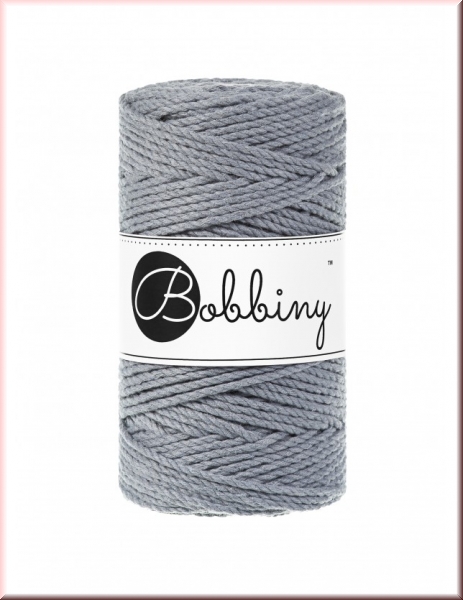 Bobbiny Macramegarn Durchmesser 3 mm 100 Meter 3fach gedreht Steel